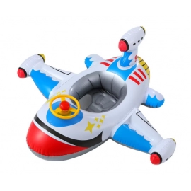 Airplane shape Infant Float Pool Swimming Ring Inflatable Circle Baby Seat with Steering Wheel Summer Beach Party Pool Toys