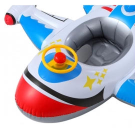 Airplane shape Infant Float Pool Swimming Ring Inflatable Circle Baby Seat with Steering Wheel Summer Beach Party Pool Toys