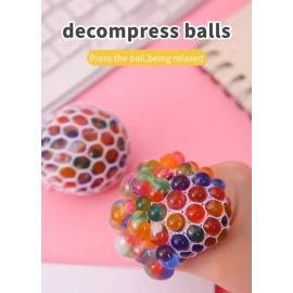 Anti-Stress Grape Ball Rainbow Squeeze Grape Toys Colorful Mesh Ball Soft Elastic Anxiety Relief Fidget Ball Decompression Toy