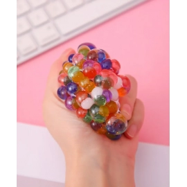 Anti-Stress Grape Ball Rainbow Squeeze Grape Toys Colorful Mesh Ball Soft Elastic Anxiety Relief Fidget Ball Decompression Toy