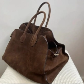 Vintage Luxury Designer Handbags Velvet Large Capacity Brown Travel Tote Bags High Quality Solid Commuter Shoulder Bag For Women