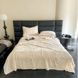 1pc Butterfly White Four Seasons Flannel Blanket with Exquisite 3D Butterfly Comfortable and Warm Suitable for Bed Sofa Camping