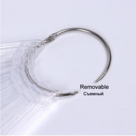 50pcs False Nail Display Tips Clear Nature Color Chart Oval Fan Style UV Gel Polish Swatch Shows Palette Practice Manicure Tools