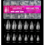 600Pcs Short Almond Nail Tips Soft Gel Nail Tips Full Cover False Nail Tips For Acrylic Nails Manicure Salon Home Press On Nails