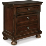 Porter Classic 2 Drawer Nightstand with Dovetail and Ball-bearing Construction, Dark Brown