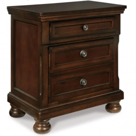 Porter Classic 2 Drawer Nightstand with Dovetail and Ball-bearing Construction, Dark Brown