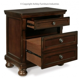 Porter Classic 2 Drawer Nightstand with Dovetail and Ball-bearing Construction, Dark Brown