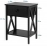 Modern X-Design Night Stand, Versatile End Storage Shelf Side Table, Black, Nightstand with Drawer, Retro Blk
